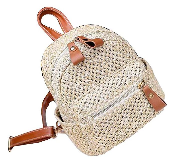 Straw Backpack for Travel