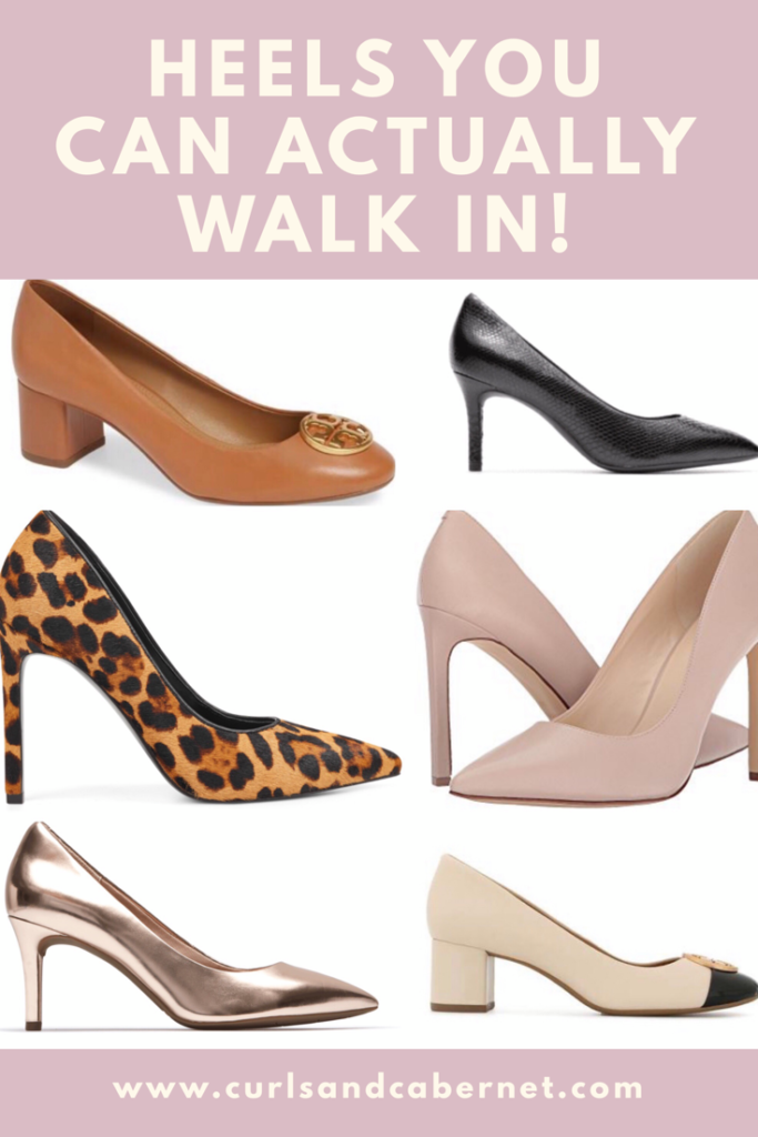 most comfortable high heels, heels you can actually walk in, best walkable high heels, prettiest comfy pumps